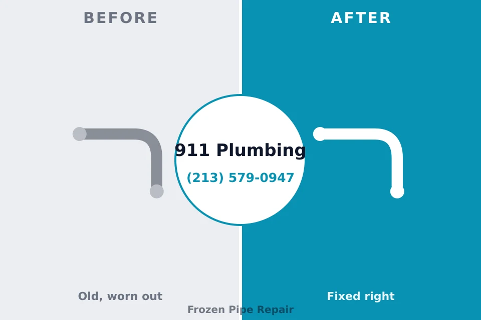 Before and after: plumbing repair Lewiston, MN